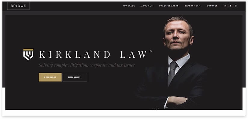 Kirkland web de abogados plantilla wordpress