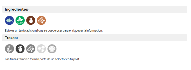 Visualización de alérgenos en el frontend de WordPress
